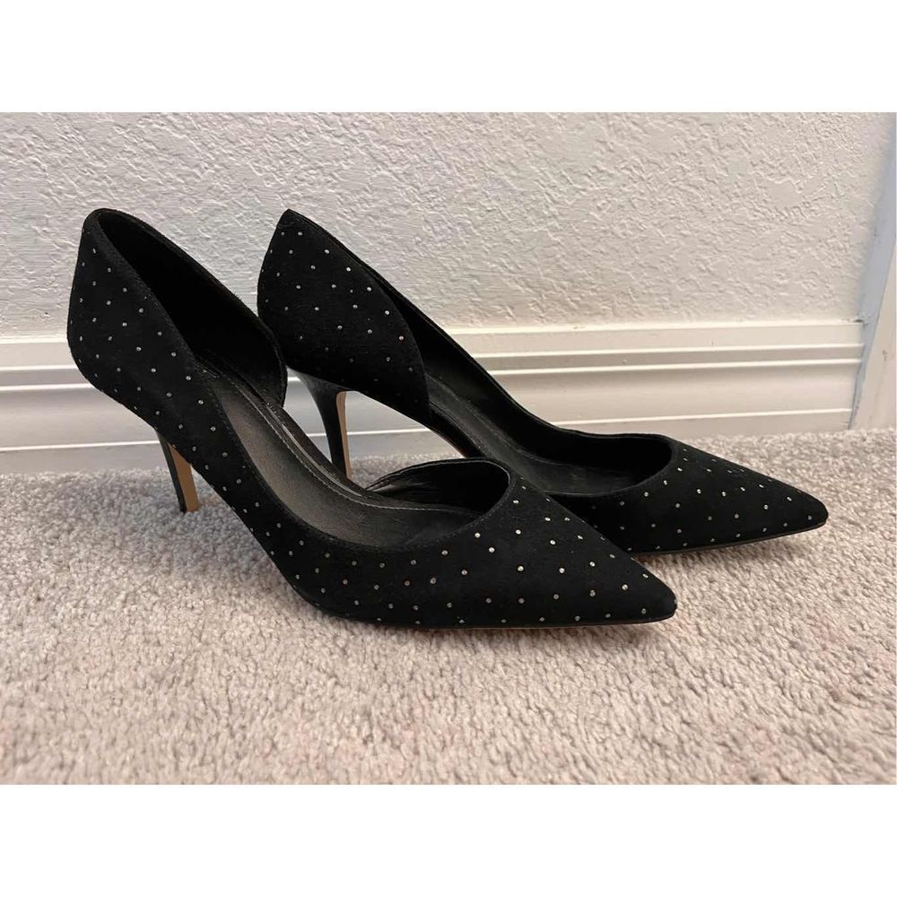 New WHBM black heels with rhinestones size w9